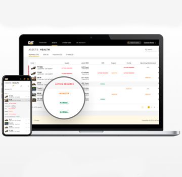 A laptop displaying Cat technology products