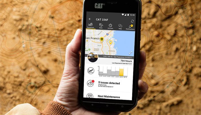 Someone holding a piece of technology displaying the Cat app